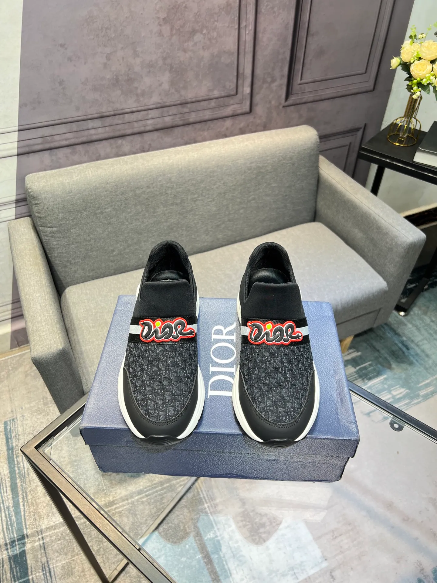 Men's shoes 💰420 [Dior] popular men's shoes, cowhide material splicing, mesh lining, original factory special sole, 38-45 (45 customized, non-refundable)